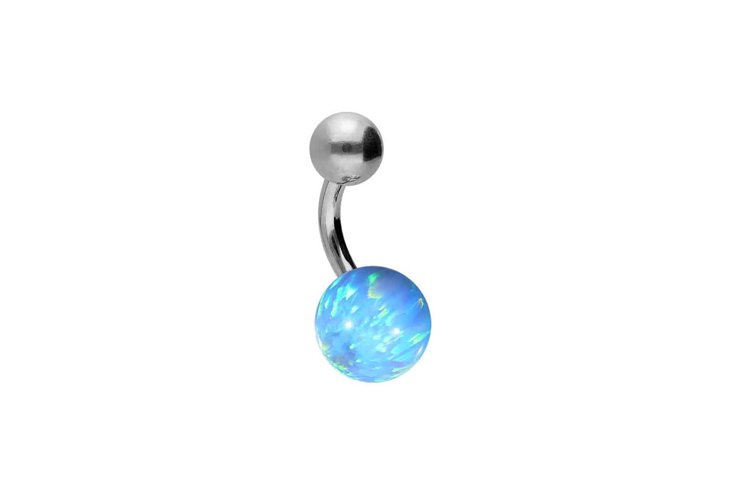 Chirurgenstahl Bananabell Piercing SYNTHETISCHER OPAL + CHIRURGENSTAHL-KUGEL